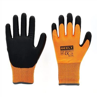 Menig Gorchuddio Ewyn Nitrile Gaeaf wedi'u Gwau Polyester Lliw