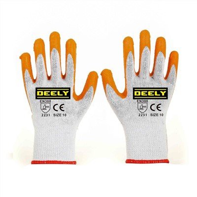 Leinin gwau Polyester Gwyn Oren Latex Winkle Winkle Menig